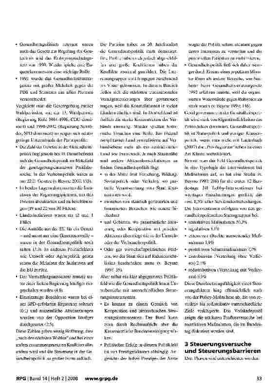 Vorschauseite 3: Good Governance und Gesundheitspolitik