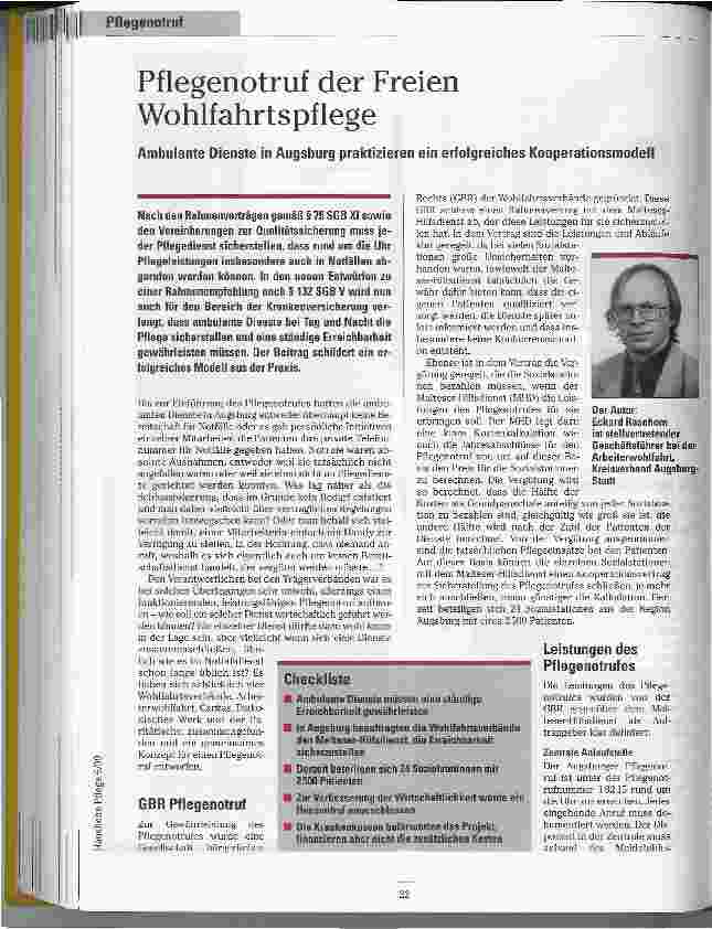 Vorschauseite 1: Pflegenotruf der Freien Wohlfahrtspflege
