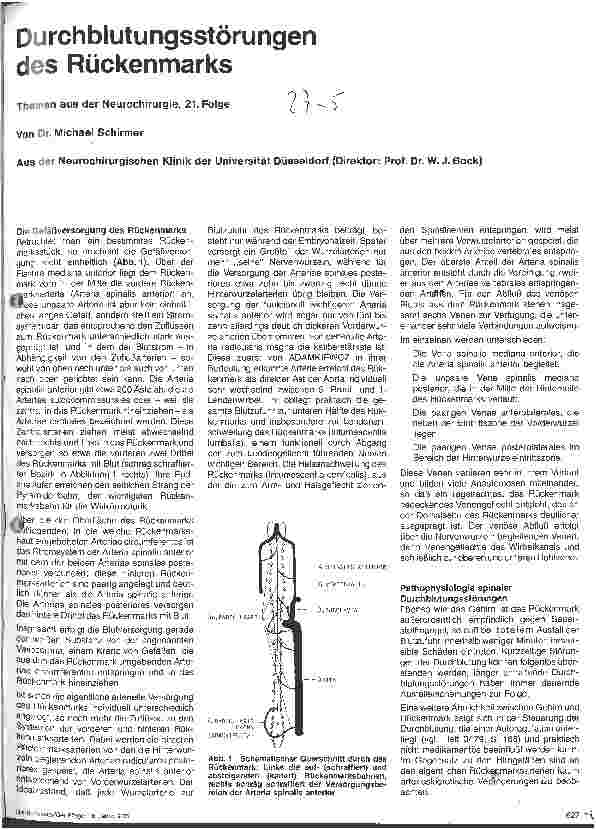 Vorschauseite 1: Durchblutungsstörungen des Rückenmarks Themen aus der Neurochirurgie 21. Folge
