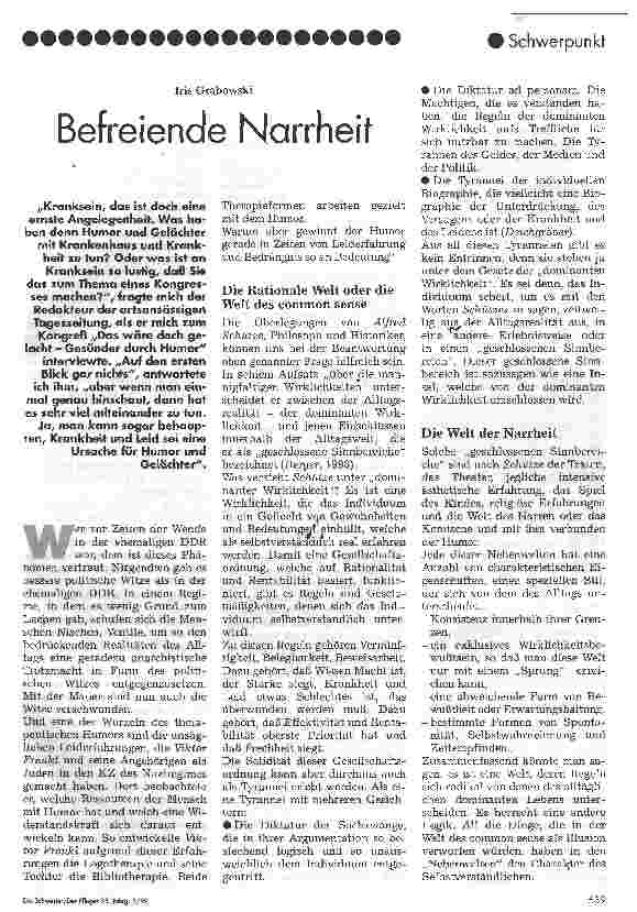 Vorschauseite 1: Befreiende Narrheit