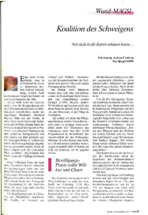 Vorschauseite 1: Koalition des Schweigens