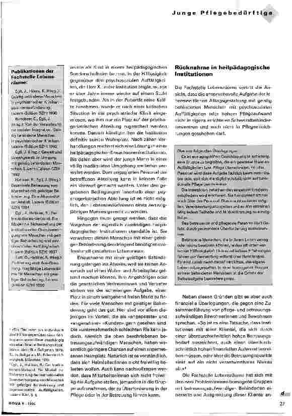 Vorschauseite 2: Menschen mit geistiger Behinderung in Pflegeeinrichtungen