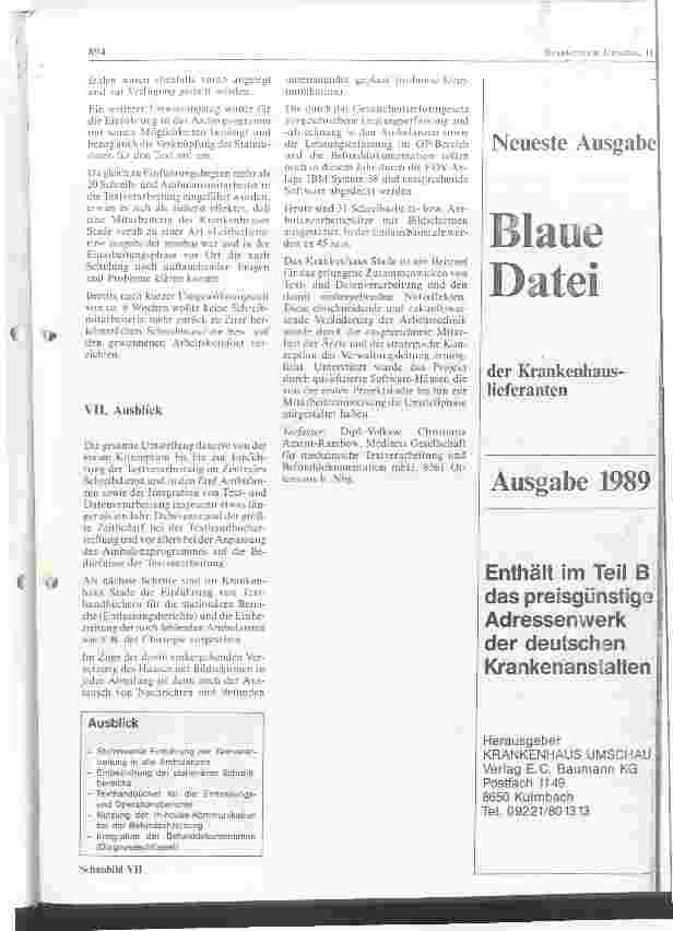 Vorschauseite 6: Integration von Textund Datenverarbeitung - Einführungsbericht am Beispiel des Stadtkrankenhauses Stade