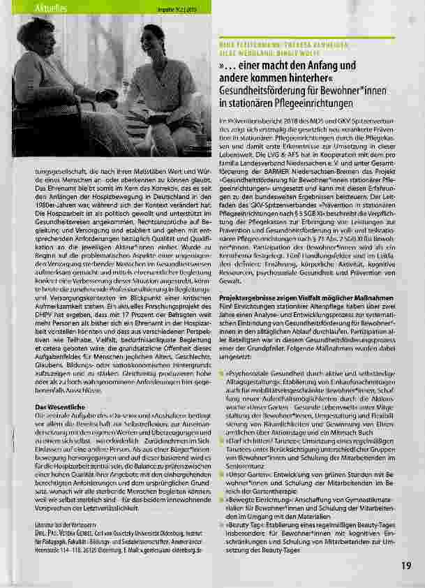 Vorschauseite 2: Qualität und Anspruch des Ehrenamts in der Hospizarbeit
