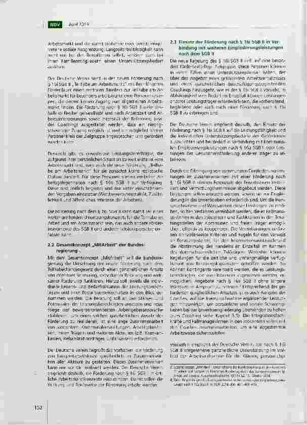 Vorschauseite 2: Empfehlungen des Deutschen Vereins zur Umsetzung der Förderung nach § 16i SGB II „Teilhabe am Arbeitsmarkt*