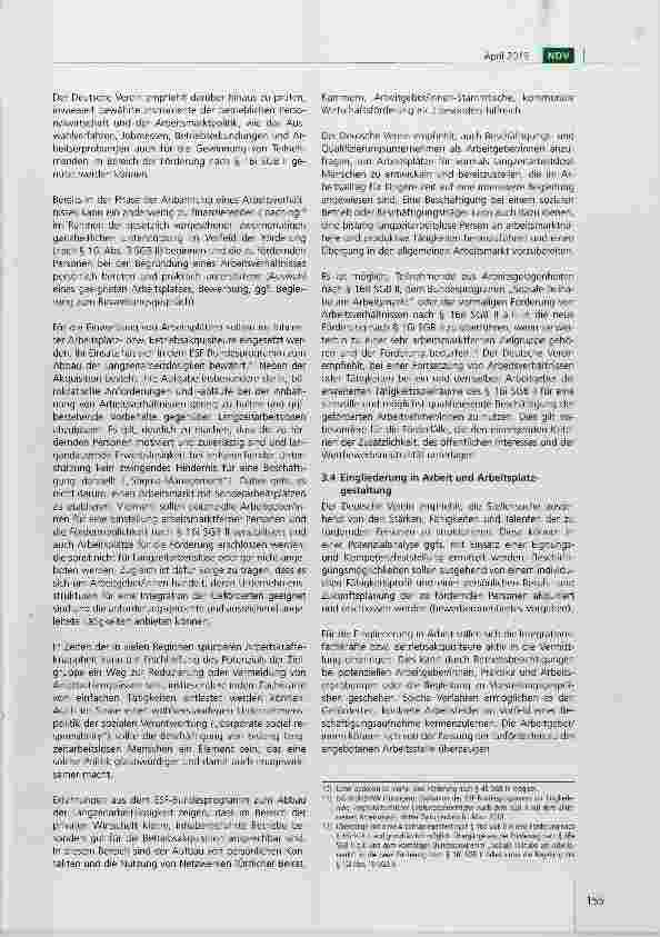 Vorschauseite 5: Empfehlungen des Deutschen Vereins zur Umsetzung der Förderung nach § 16i SGB II „Teilhabe am Arbeitsmarkt*