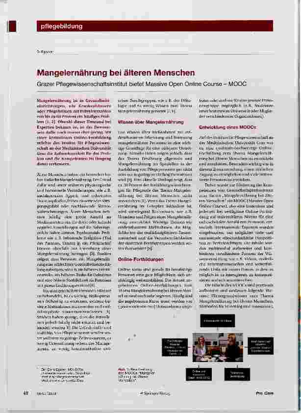 Vorschauseite 1: Mangelernährung bei älteren Menschen