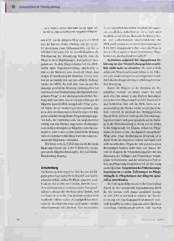 Vorschauseite 2: Öffentliche Kritik an der Pflegequalität von einer MDK-Ärztin