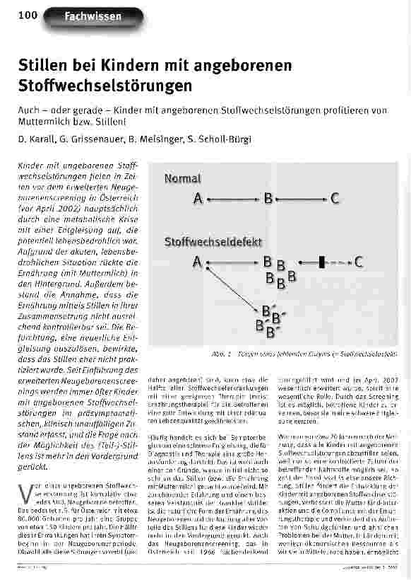 Vorschauseite 1: Stillen bei Kindern mit angeborenen StoffwechselstörungenAuch - oder gerade - Kinder mit angeborenen Stoffwechselstörungen profitieren von Muttermilch bzw. Stillen!