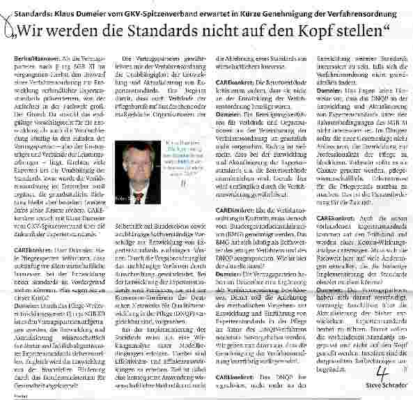 Vorschauseite 1: Wir werden die Standards nicht auf den Kopf stellen