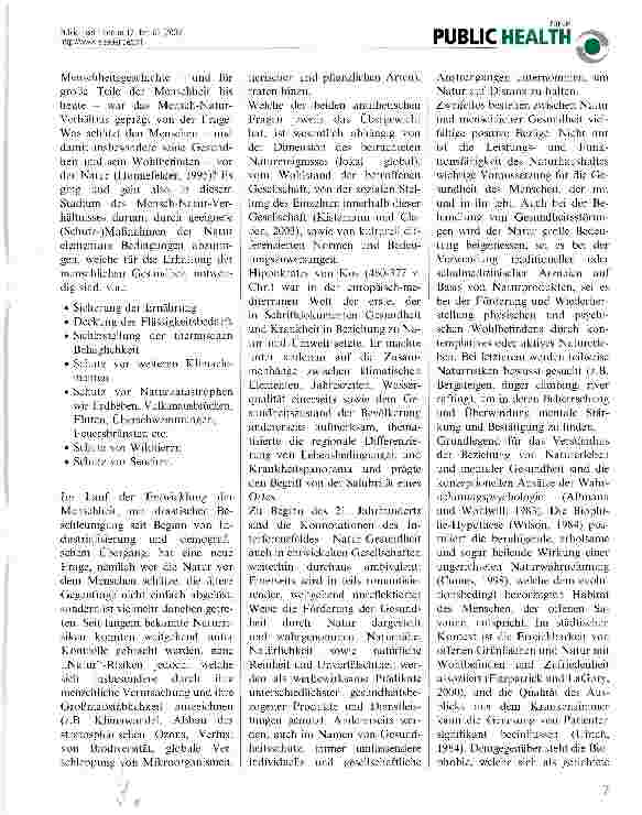 Vorschauseite 2: Gesundheitschancen und -risiken von Natur