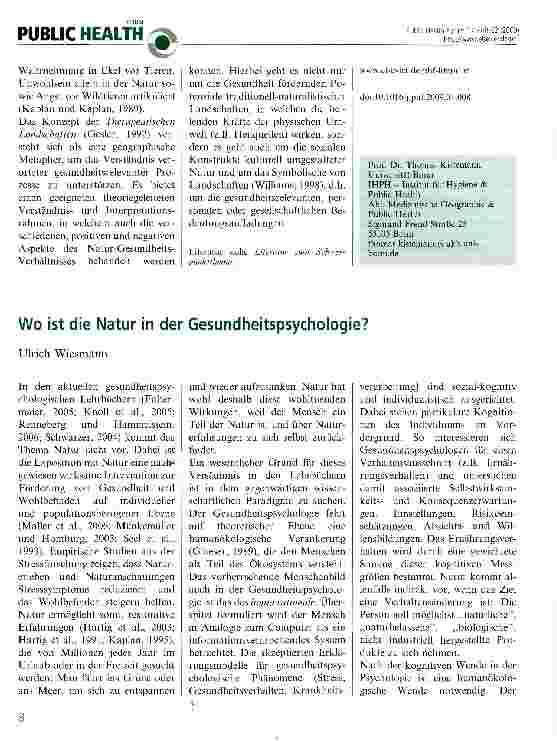 Vorschauseite 3: Gesundheitschancen und -risiken von Natur