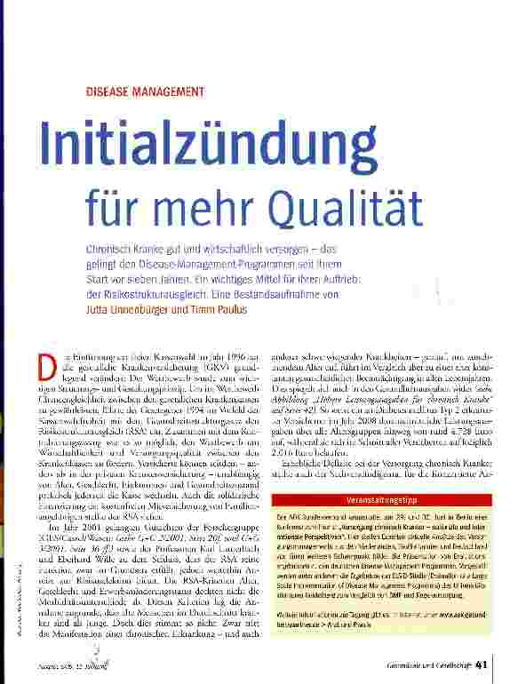 Vorschauseite 1: Initialzündung für mehr Qualität