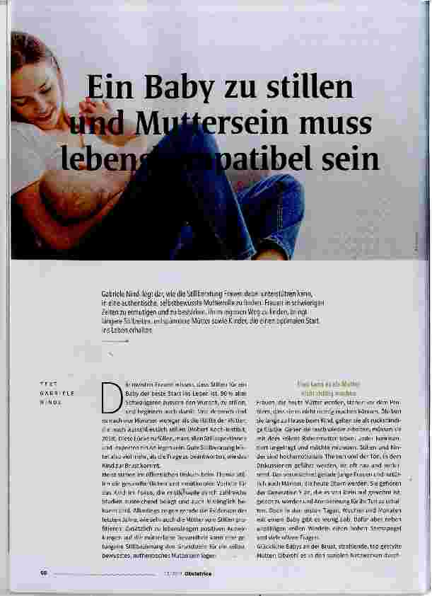 Vorschauseite 1: Ein Baby zu stillen u d Mutterrsein muss lebenskompatibel sein
