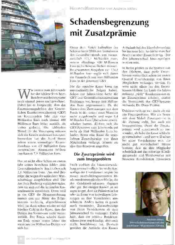 Vorschauseite 1: Schadensbegrenzung mit Zusatzprämie