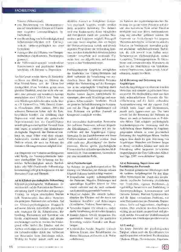 Vorschauseite 2: Psychologische Aspekte der Demenzerkrankung
