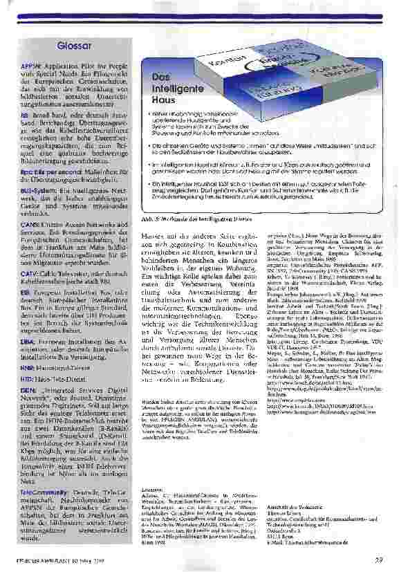 Vorschauseite 3: Kommunikation statt Isolation Teil 2: Das Zuhause wird zum Virtuellen Altenheim