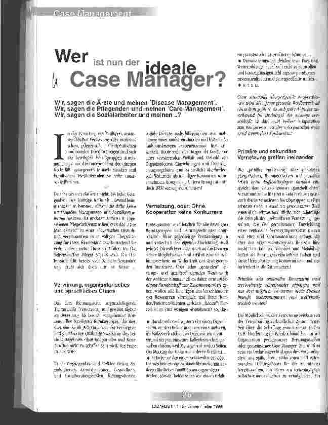 Vorschauseite 1: Wer ist nun der ideale Case Manager?
