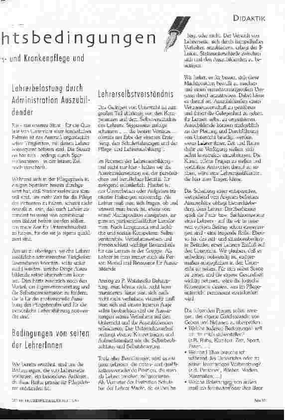 Vorschauseite 2: Situationsanalyse - Unterrichtsbedingungen
