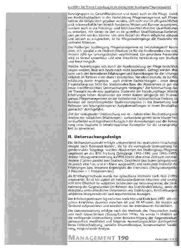 Vorschauseite 2: Der Theorie-Praxis-Bezug im berufsintegrierten Studiengang Pflegemanagement Erfahrungen und Auswirkungen in und für die Leitungstätigkeit