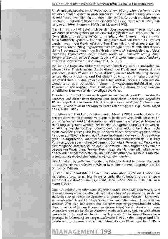 Vorschauseite 5: Der Theorie-Praxis-Bezug im berufsintegrierten Studiengang Pflegemanagement Erfahrungen und Auswirkungen in und für die Leitungstätigkeit