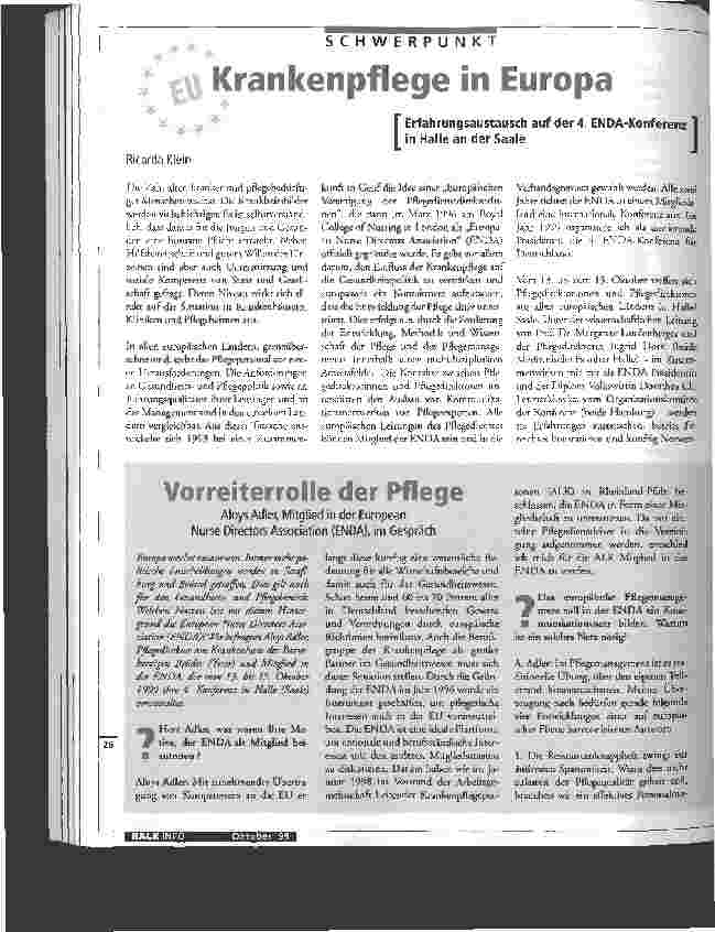 Vorschauseite 1: Krankenpflege in Europa