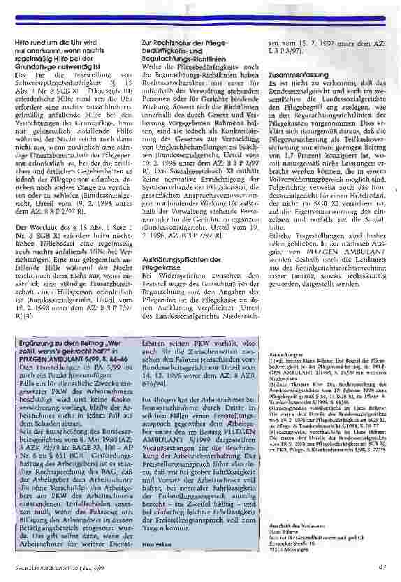 Vorschauseite 4: Höchstrichterliche Rechtsprechung zum Begriff der Pflegebedürftigkeit