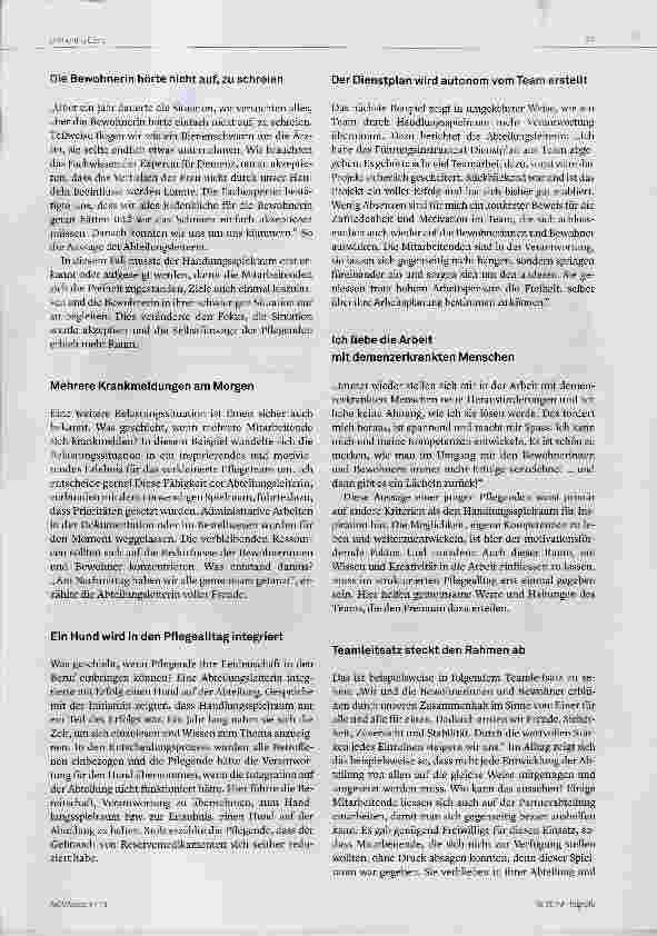 Vorschauseite 2: Herausforderungen in der Langzeitpflege Inspiration oder Belastung?