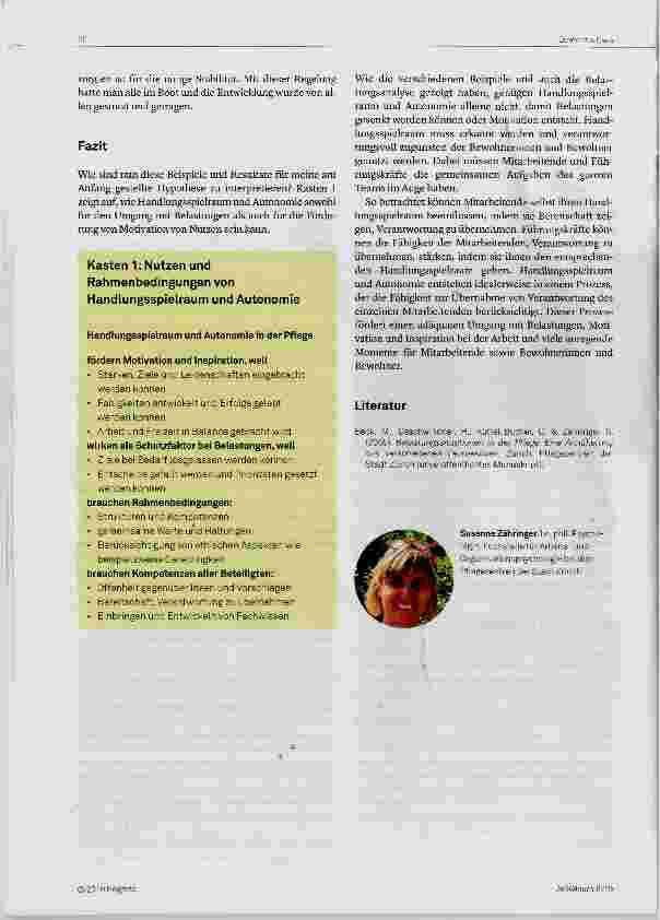 Vorschauseite 3: Herausforderungen in der Langzeitpflege Inspiration oder Belastung?