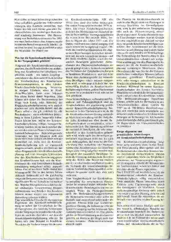 Vorschauseite 5: Die Krankenhausplanung