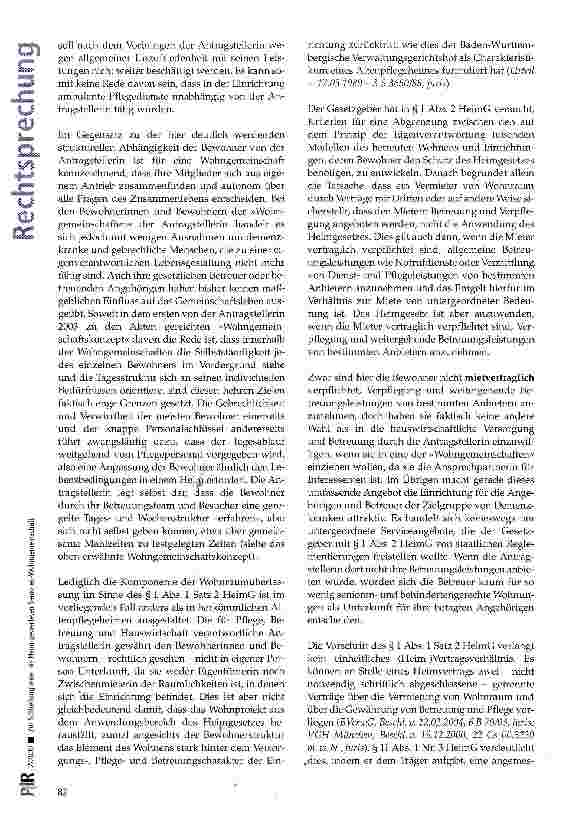 Vorschauseite 6: Zur Schließung einer als Heim gewerteten Senioren-Wohngemeinschaft