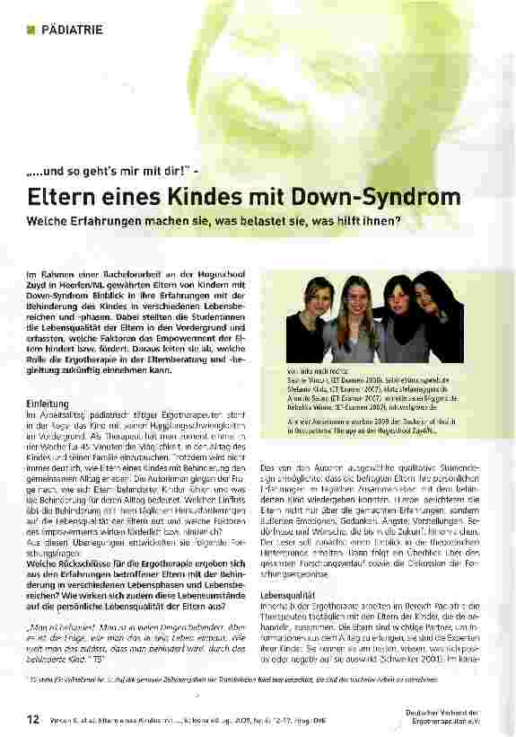 Vorschauseite 1: Eltern eines Kindes mit Down-Syndrom