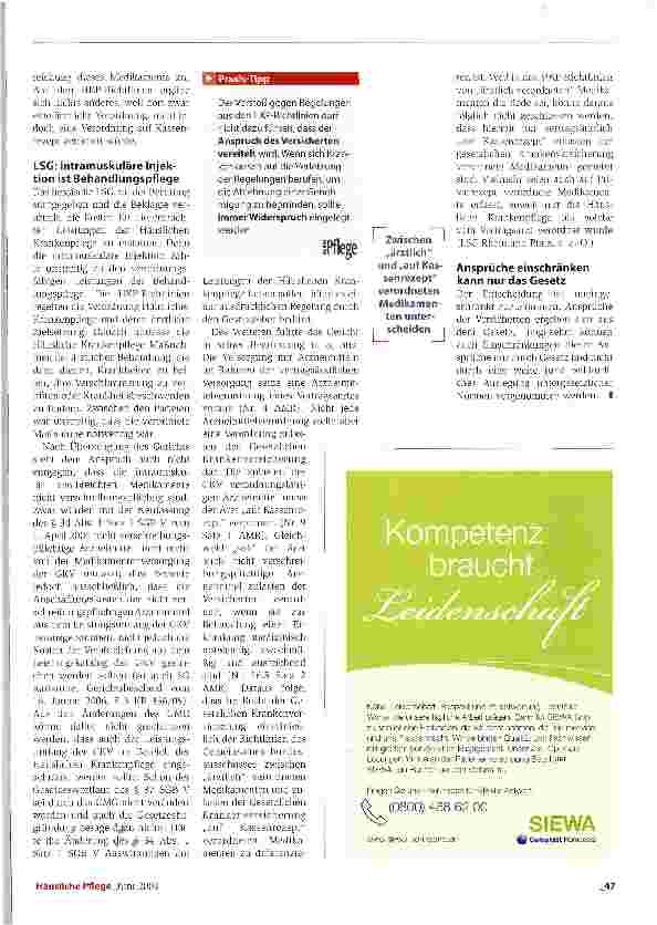 Vorschauseite 2: Verordnungsfähigkeit nicht verschreibungspflichtiger ArzneienDie Ansprüche regelt das Gesetz