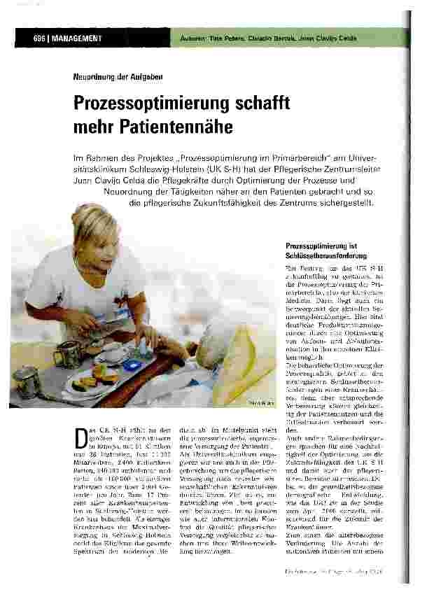 Vorschauseite 1: Prozessoptimierung schafft mehr Patientennähe