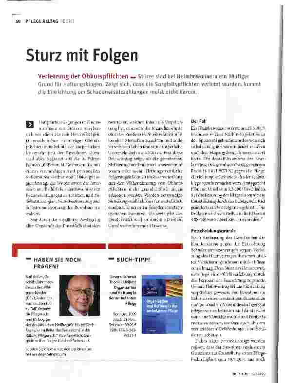 Vorschauseite 1: Sturz mit Folgen