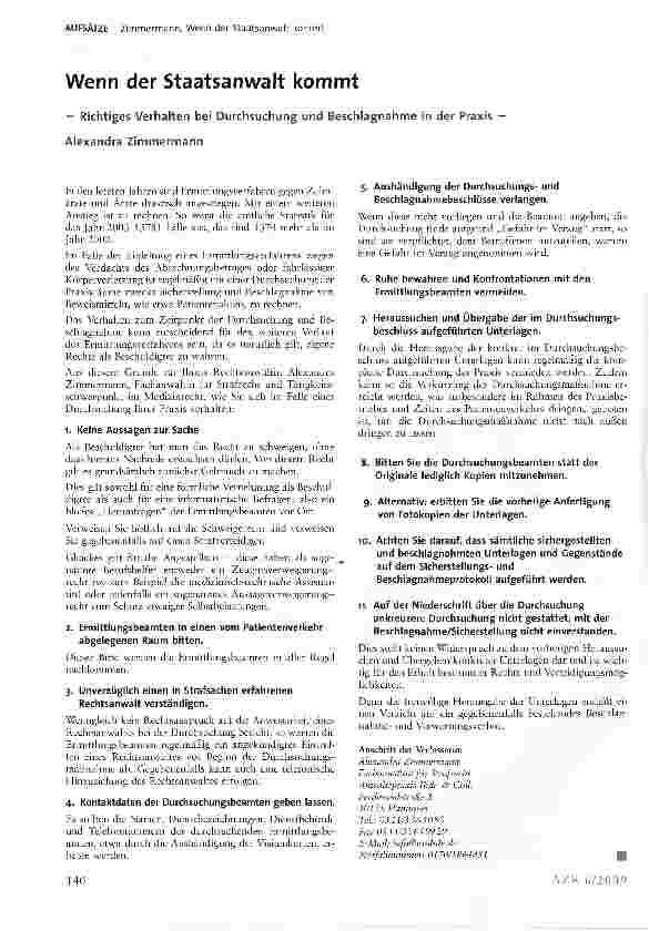 Vorschauseite 1: Wenn der Staatsanwalt kommt