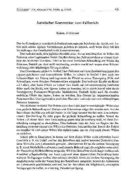 Vorschauseite 1: Juristischer Kommentar zum Fallbericht
