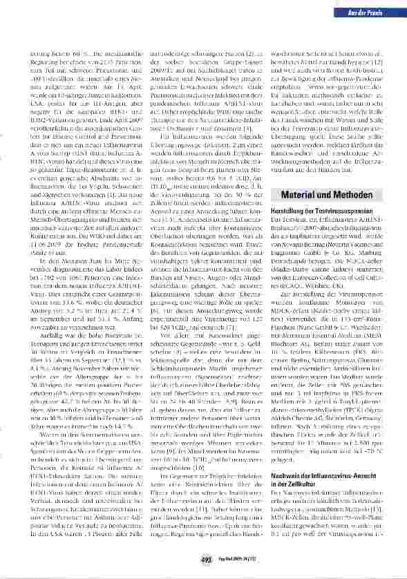 Vorschauseite 2: Wie wirksam ist Händewaschen gegen Influenzaviren?