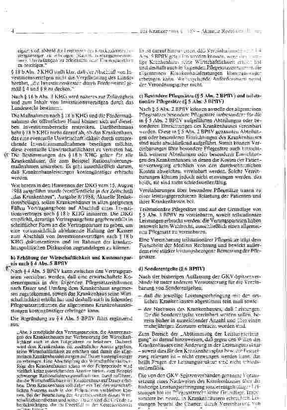 Vorschauseite 4: Hinweise der DKG zu den Budget-/Pflegesatzverhandlungen 1989/90