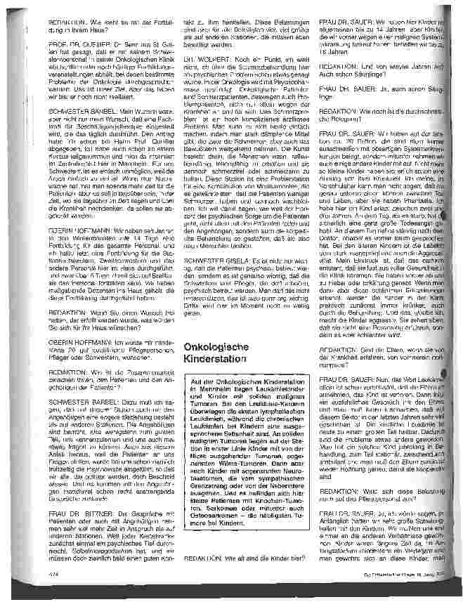 Vorschauseite 5: Sind Tumorpatienten besondere Patienten? Besuch im Onkologischen Zentrum Mannheim und in der Schloßbergklinik Oberstaufen