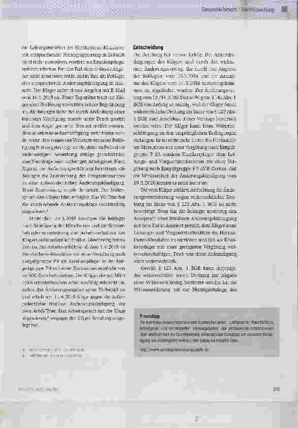 Vorschauseite 2: Änderungskündigung wegen sexueller Belästigung