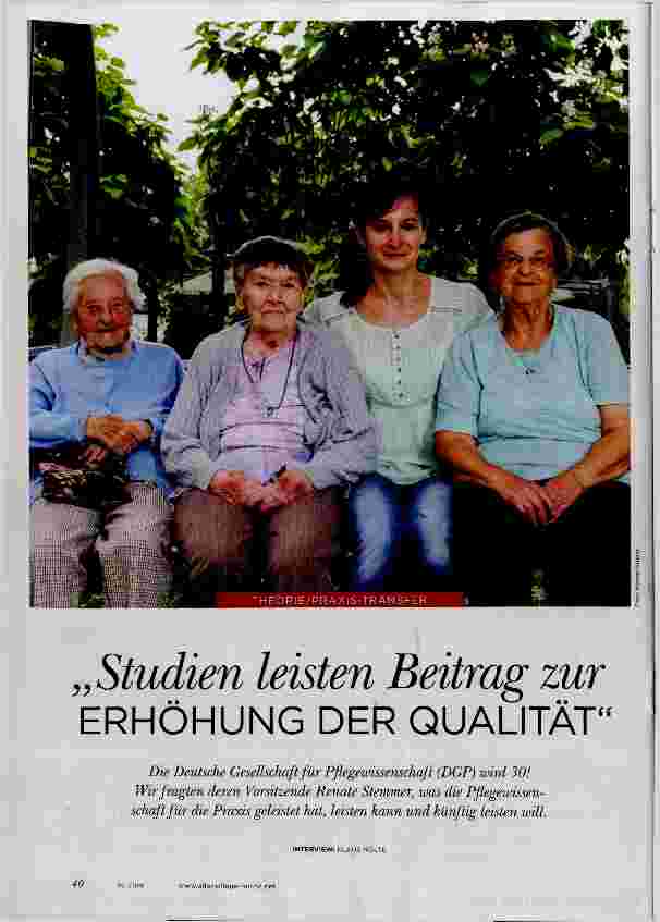 Vorschauseite 1: Studien leisten Beitrag zur ERHÖHUNG DER QUALITÄT