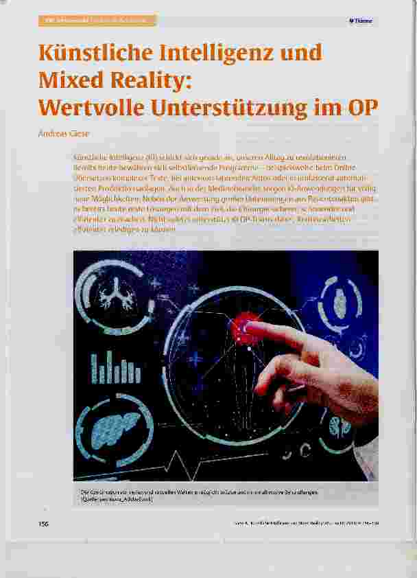 Vorschauseite 1: Künstliche Intelligenz und Mixed Reality: Wertvolle Unterstützung im OP