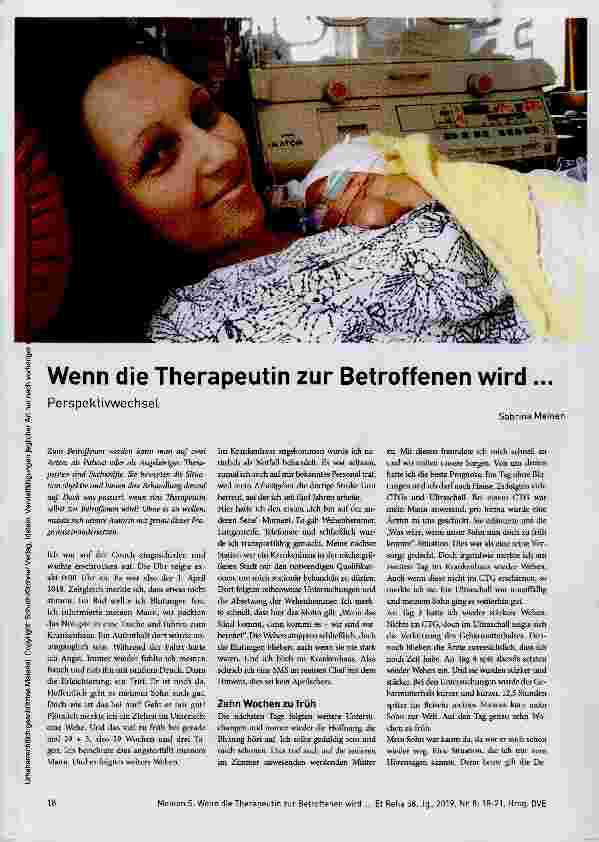 Vorschauseite 1: Wenn die Therapeutin zur Betroffenen wird ...