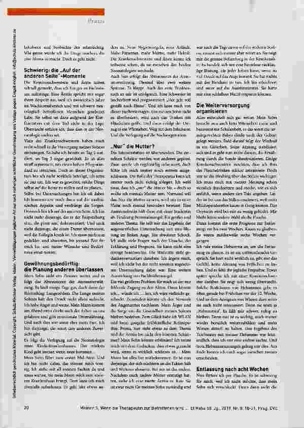 Vorschauseite 3: Wenn die Therapeutin zur Betroffenen wird ...