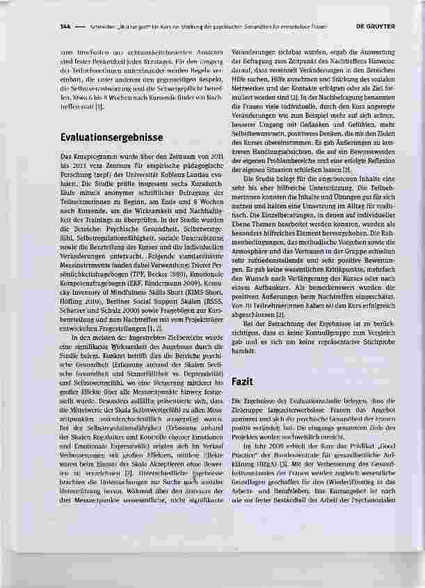 Vorschauseite 2: „Mut tut gut!“ Ein Kurs zur Stärkung der psychischen Gesundheit für erwerbslose Frauen