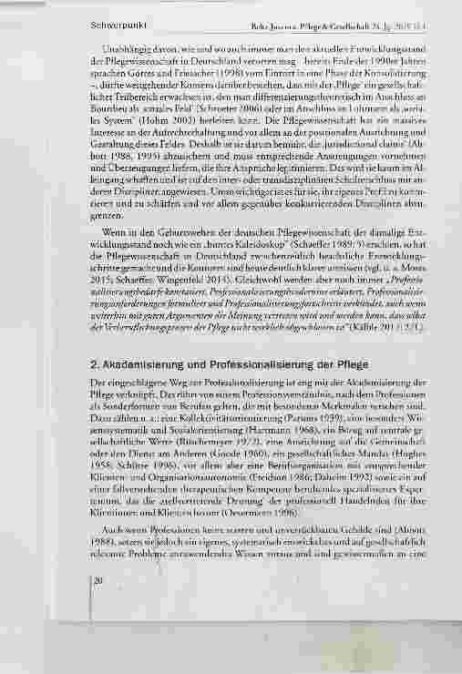 Vorschauseite 3: Die Pflege und ihre Wissenschaft(en) im Spagat zwischen Professionalisierung und disziplinenübergreifender Wissenschaftspraxis