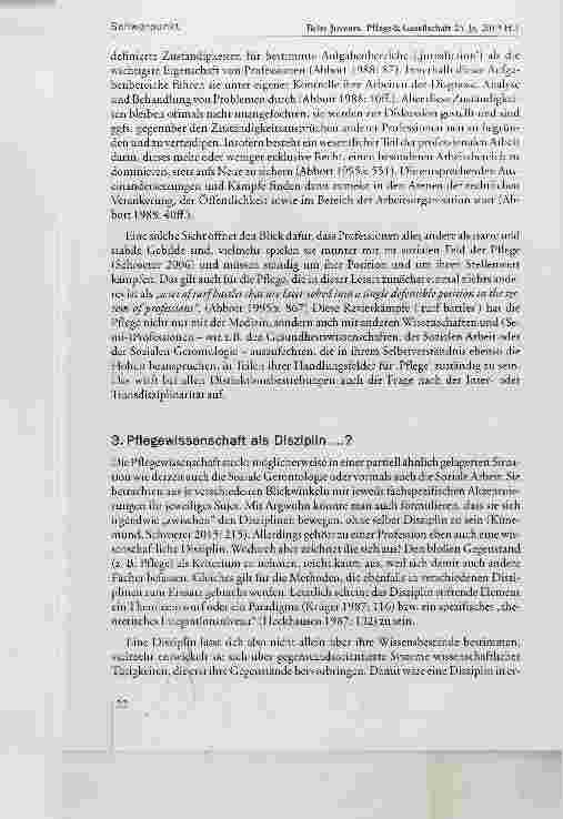 Vorschauseite 5: Die Pflege und ihre Wissenschaft(en) im Spagat zwischen Professionalisierung und disziplinenübergreifender Wissenschaftspraxis