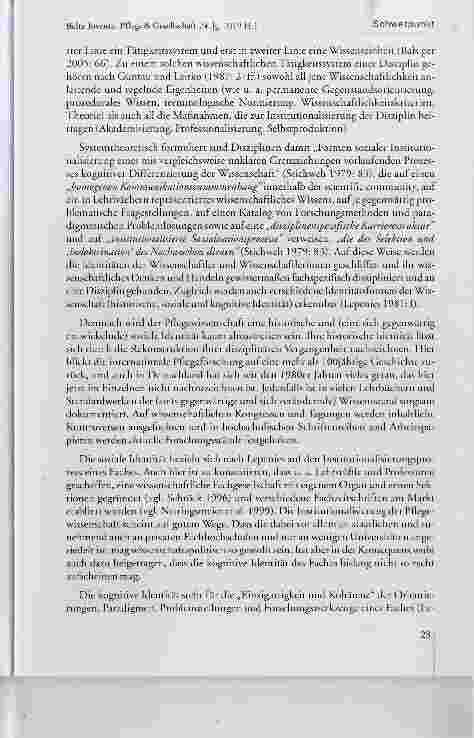 Vorschauseite 6: Die Pflege und ihre Wissenschaft(en) im Spagat zwischen Professionalisierung und disziplinenübergreifender Wissenschaftspraxis