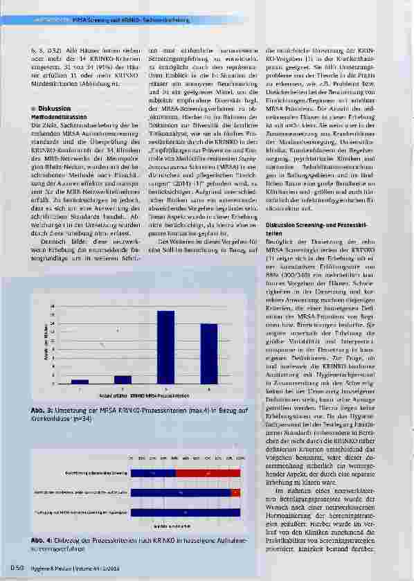 Vorschauseite 6: MRSA-Screening nach KRINKO: Sachstandserhebung aus 34 Kliniken in der Metropolregion Rhein-Neckar